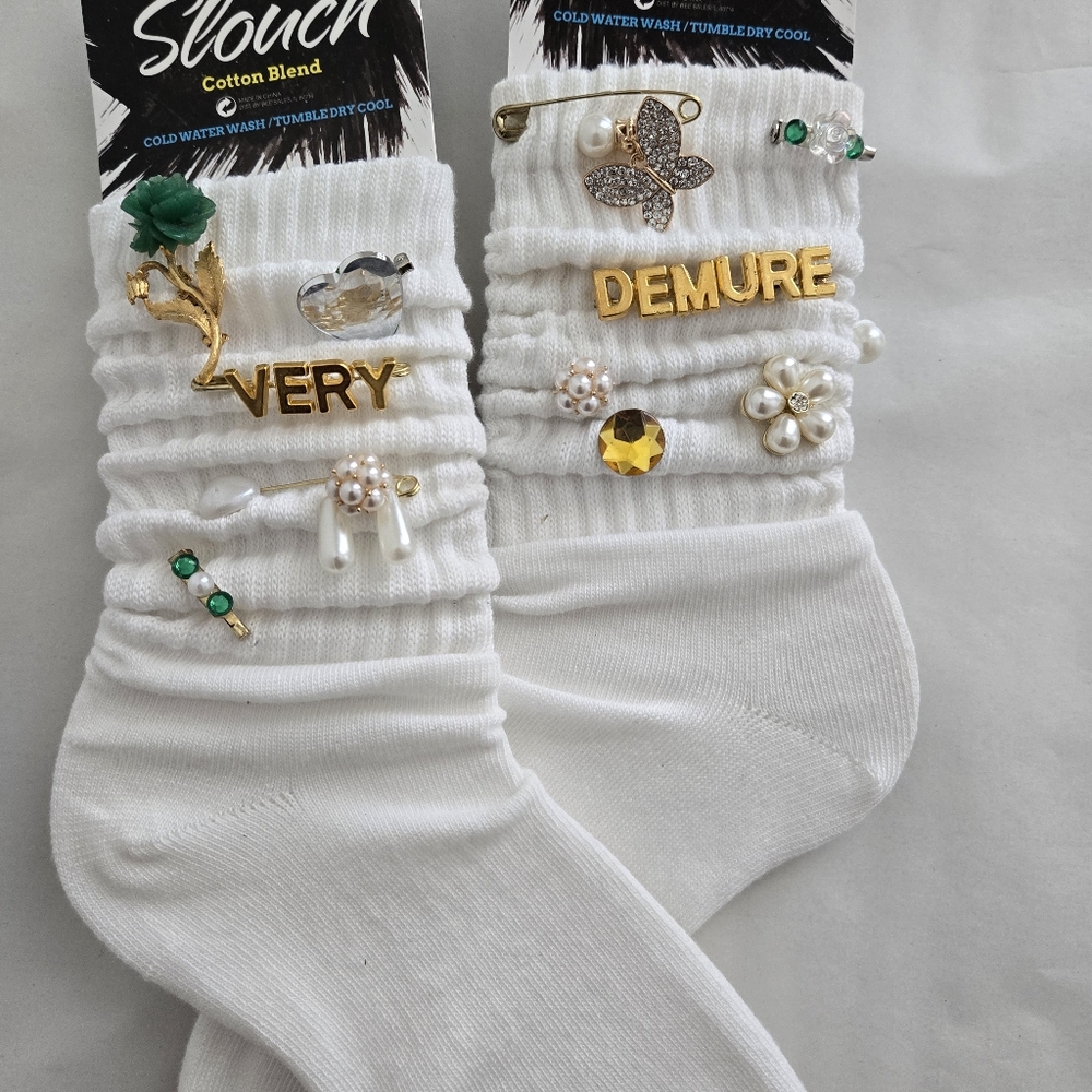 Very Demure Custom Charm Slouch Socks